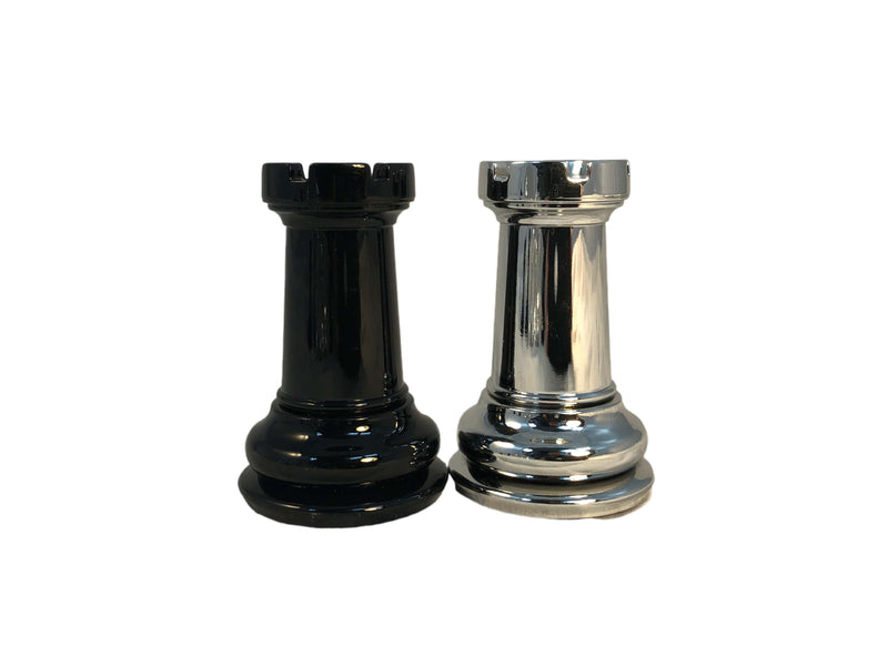 Silver & Black Weighted Chess Pieces