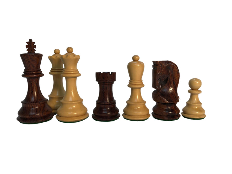 Anjan Boxwood Wood Chess Set Pieces (4 Qs) 3X Weight 3 3/4 King