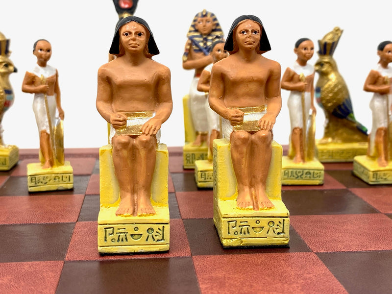 Egyptian and Roman Resin Themed Chess Pieces