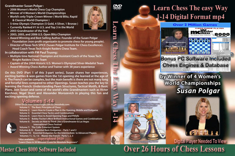 Learn Chess the Easy Way with Susan Polgar (14 Digital DVDs)