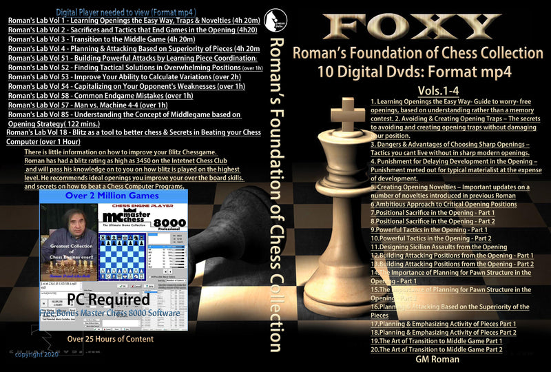 Roman's Foundation of Chess Collection (10 Digital DVDs)