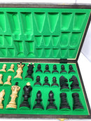 Ambassador Deluxe Chess Set - Folding board with 4 1/4" King