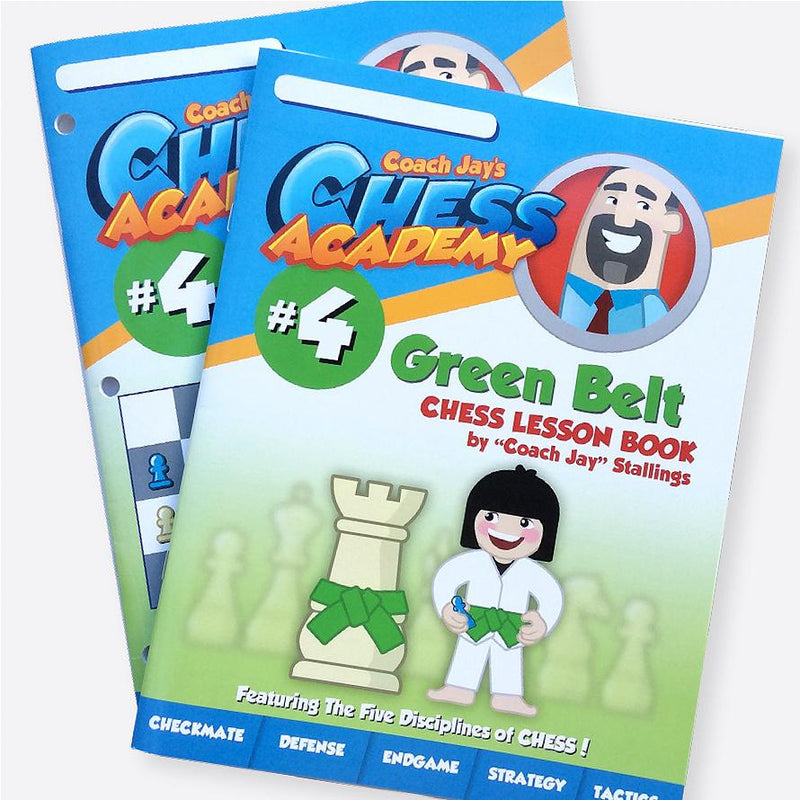 Coach Jay's Chess Academy Green Belt Level 4 Set (Lesson Book & Puzzle Pack)