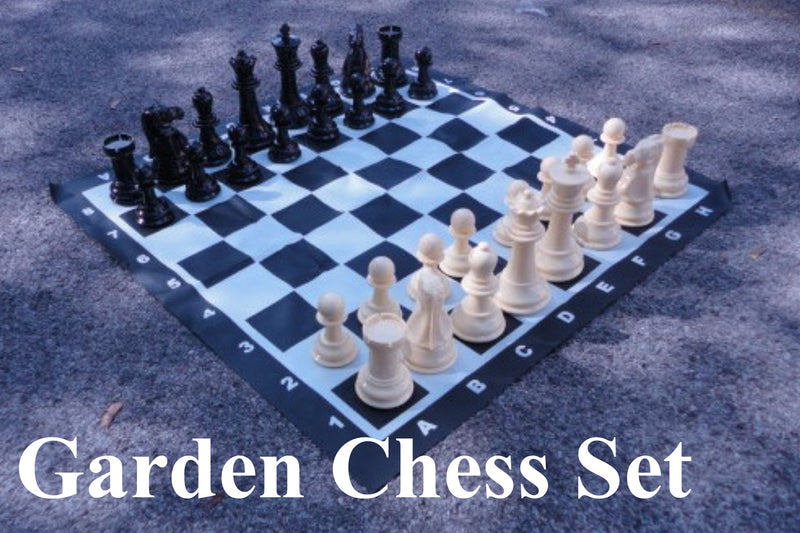 Garden Chess set (8" King) with 3 Ft Chess Mat