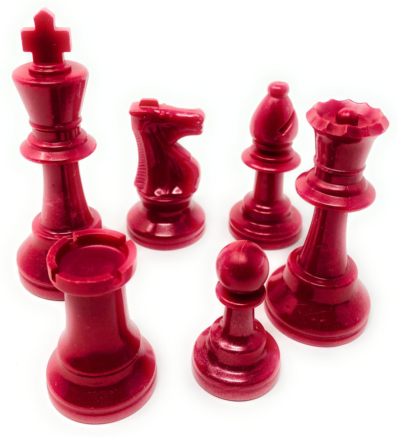 Red Plastic Chess set (1 bag / 17 pieces)