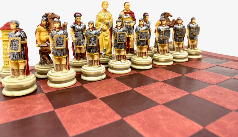 Egyptian and Roman Resin Themed Chess Pieces