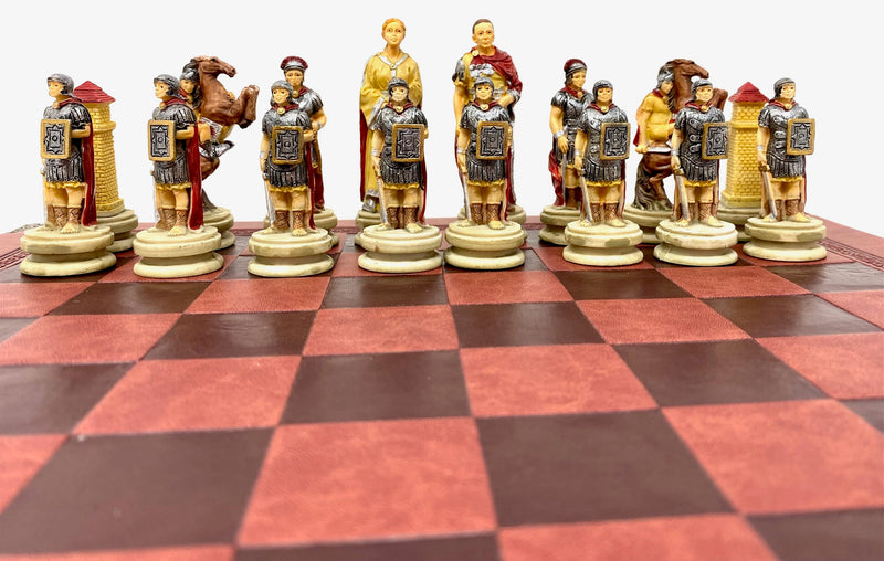 Egyptian and Roman Resin Themed Chess Pieces