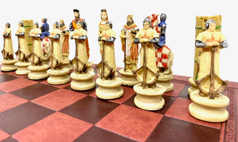 Crusades Resin Theme Chess Pieces with Leather Board