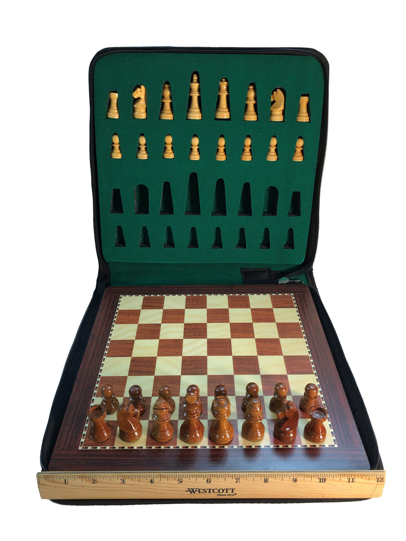 Large Wood Magnetic Travel Chess Set - 11 3/4 x 11 3/4 in.