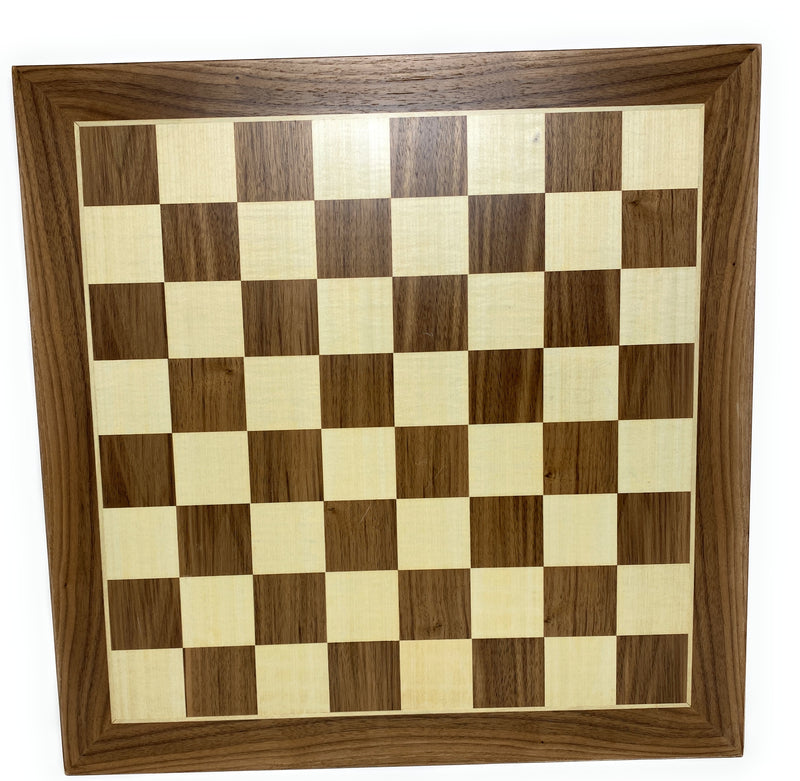 Deluxe Walnut and Maple inlaid Chess Board, Wooden set