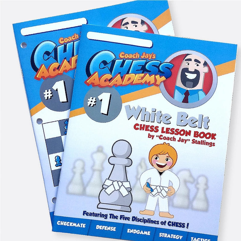 Coach Jay's Chess Academy White Belt Level 1 Set (Lesson Book & Puzzle Pack)