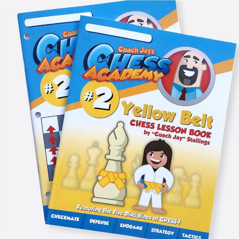 Coach Jay's Chess Academy Yellow Belt Level 2 Set (Lesson Book & Puzzle Pack)