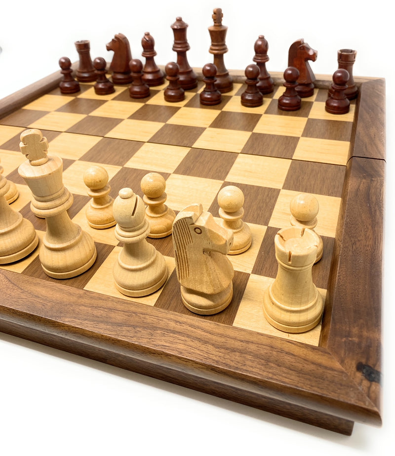 French Staunton Chess Set – Weighted Pieces & Walnut Wood Board