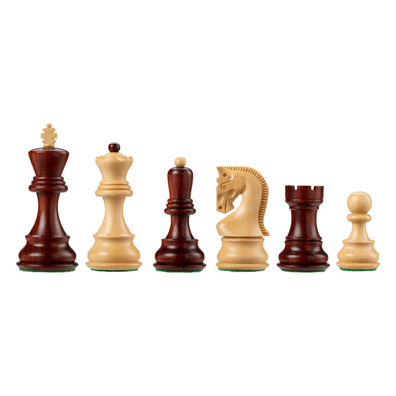 Bobby Fischer® Zagreb Chess Pieces – Redwood/Boxwood – 3.75 inch King