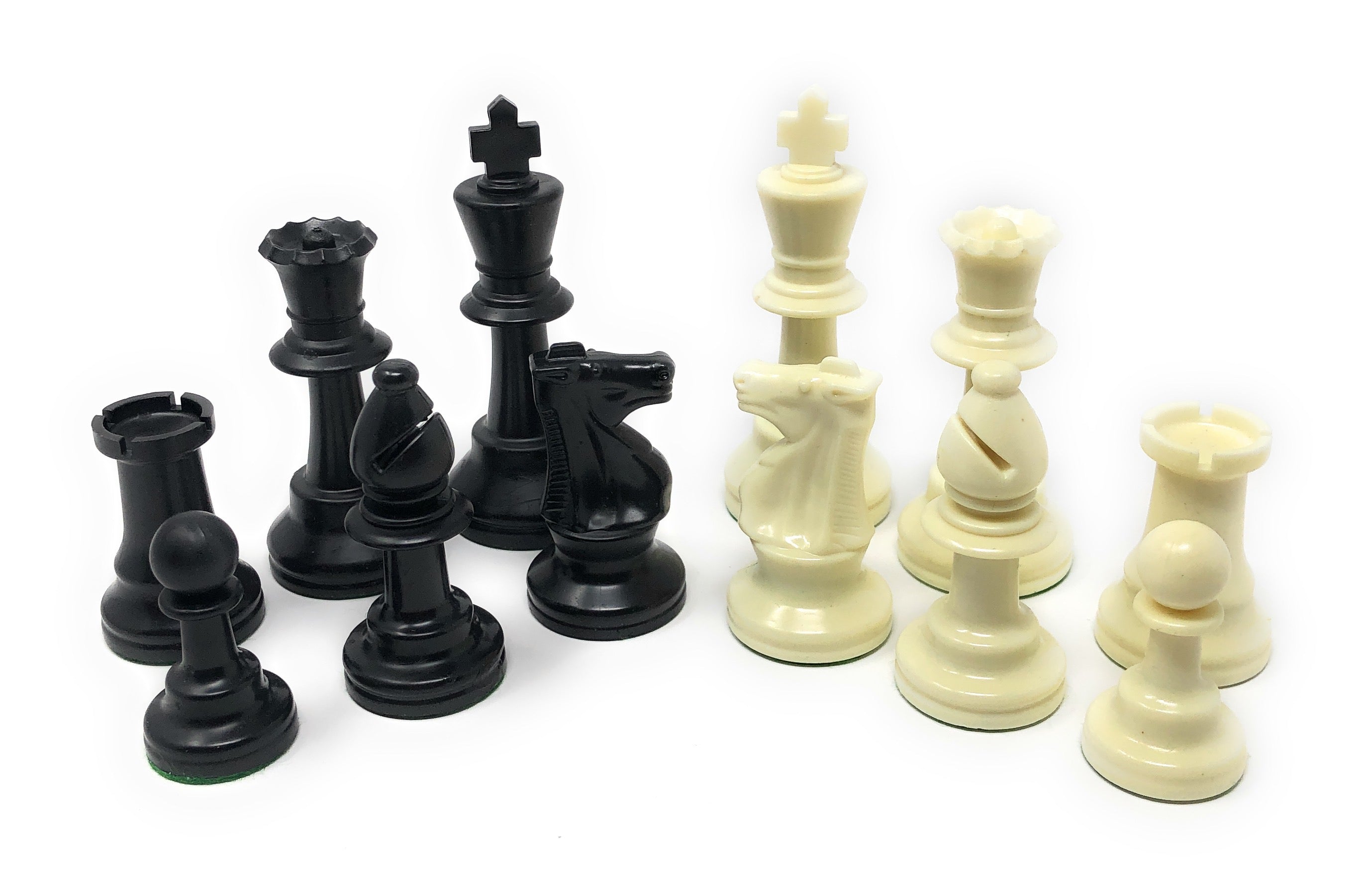 Classic Tournament Staunton Chessmen – Double Weighted Black & Cream ...